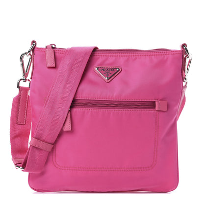 Prada Nylon Vela Flat Messenger Bag Fuxia 1 of 9