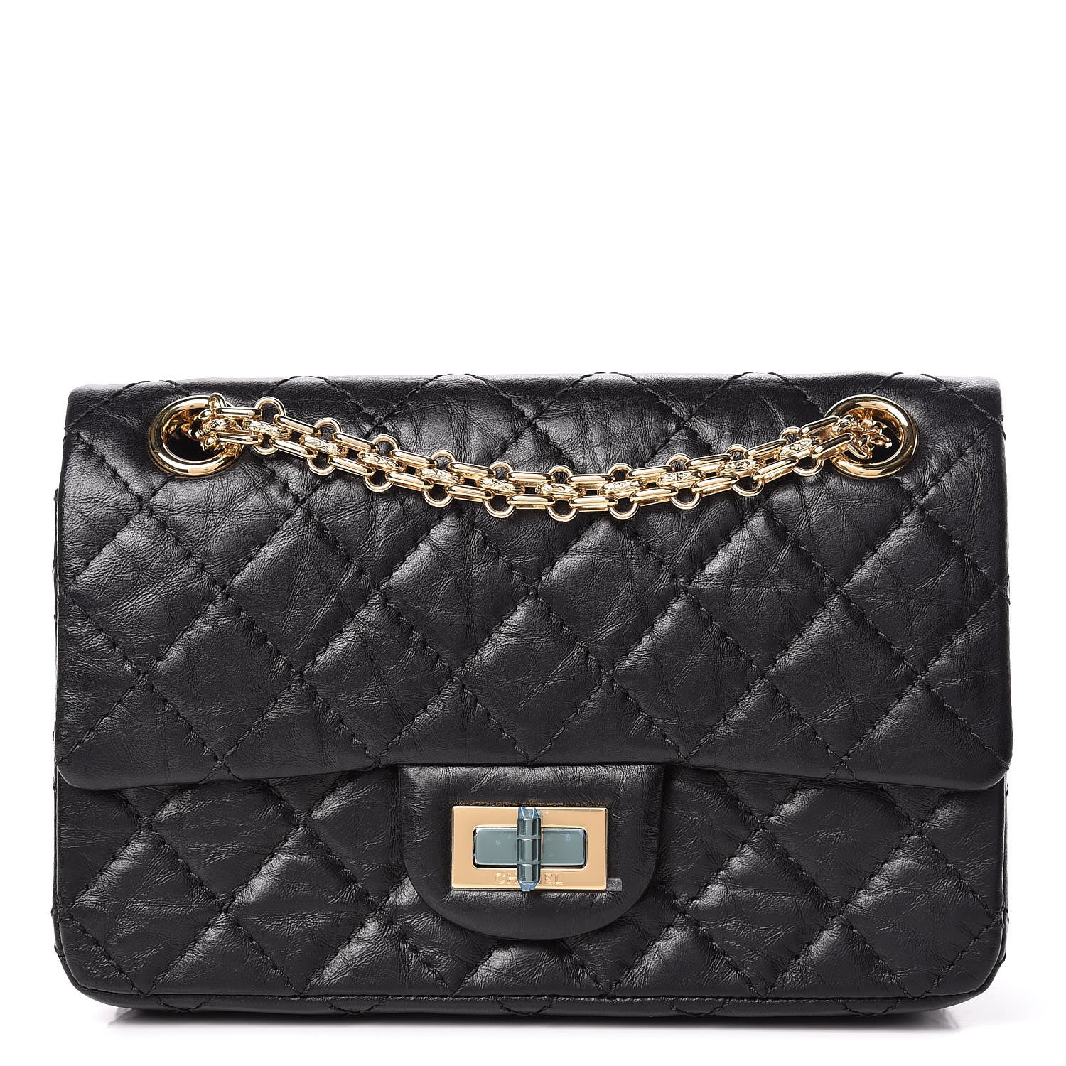 Chanel Aged Calfskin Quilted 2.55 Reissue Mini Flap Black 1 of 11