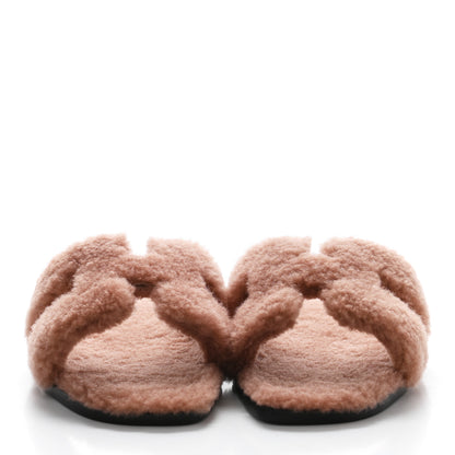 Hermes Woolskin Oran Sandals 37 Rose Aube 2 of 4
