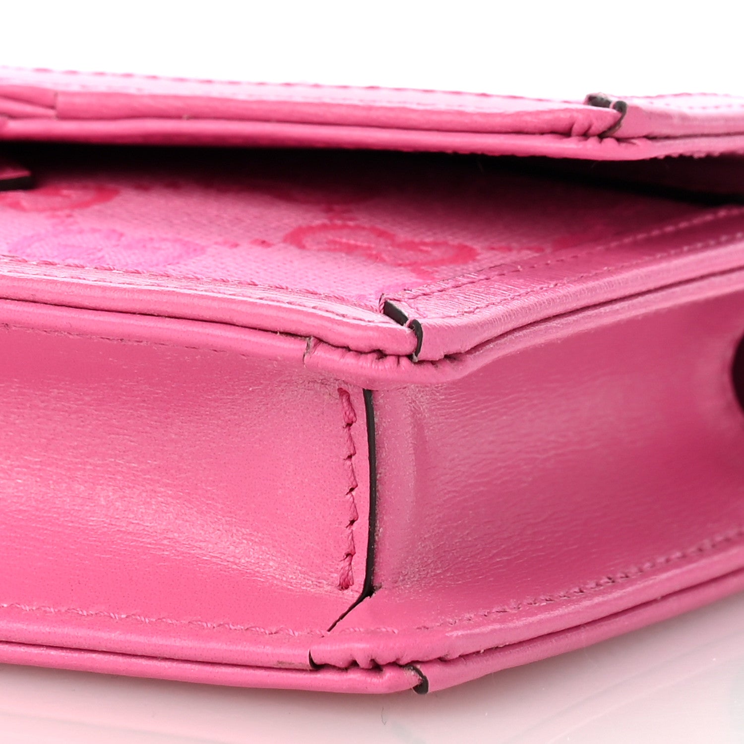 Gucci GG Monogram Scratch Lux Calfskin Mini Luce Shoulder Bag Rose Dark Blossom 10 of 11