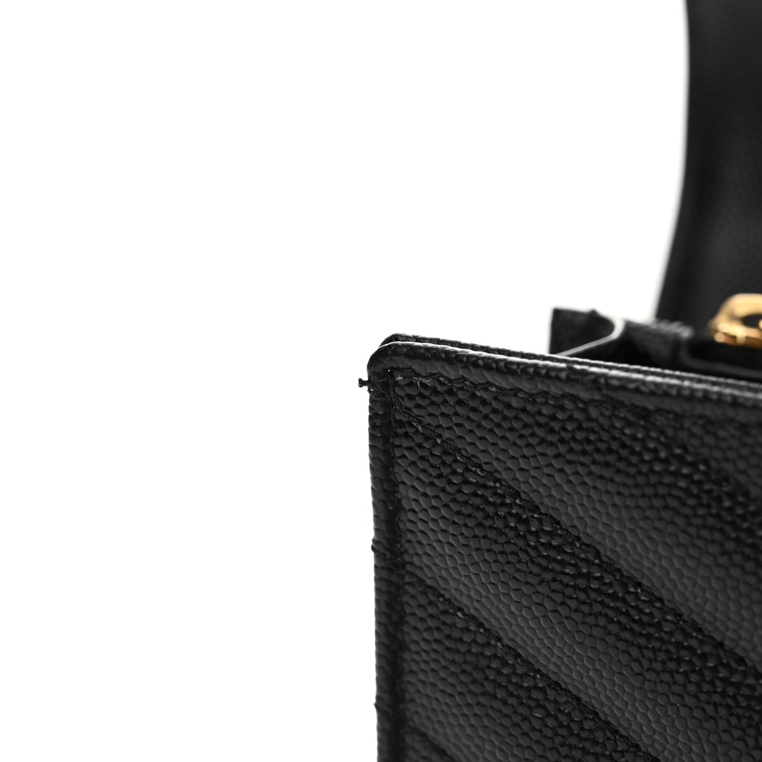 Saint Laurent Grain De Poudre Matelasse Chevron Monogram Chain Wallet Black 12 of 14