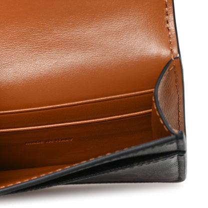 Celine Triomphe Canvas Calfskin Flap Card Holder Tan 7 of 8