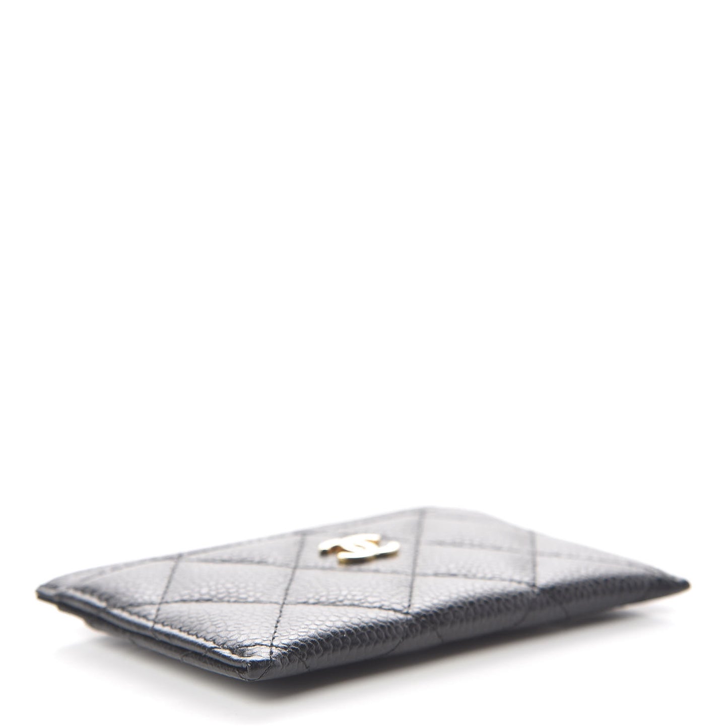Caviar Quilted Card Holder Black