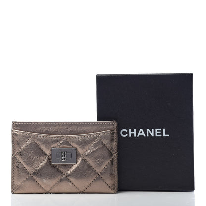 Chanel Metallic Aged Calfskin Quilted Reissue Card Holder Bronze 11 of 11