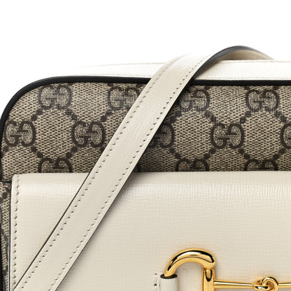 Gucci GG Supreme Monogram Small Horsebit 1955 Shoulder Bag Beige Mystic White 10 of 13