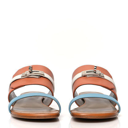 Hermes Calfskin Avenue Sandals 37 Rose Bubinga 2 of 10