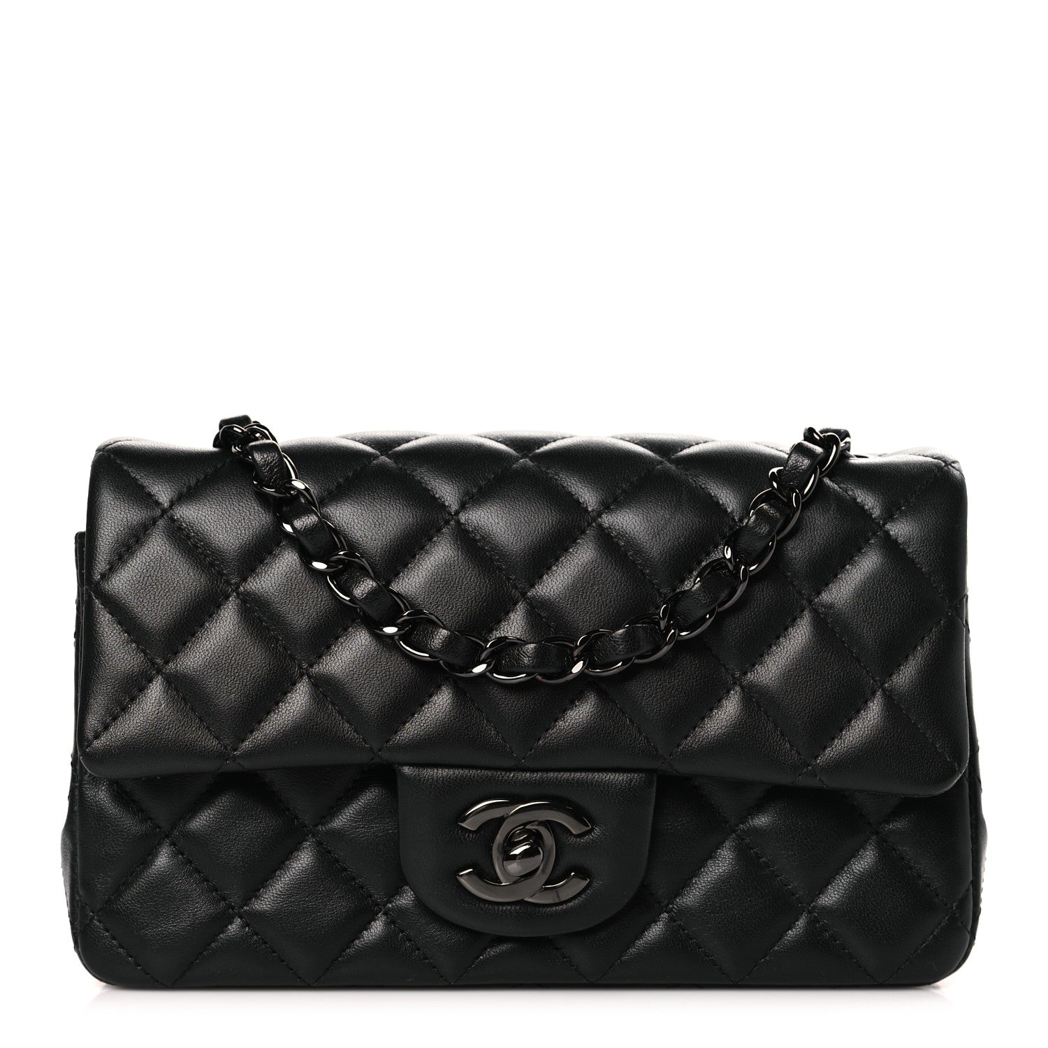 Chanel Lambskin Quilted Mini Rectangular Flap So Black 1 of 9