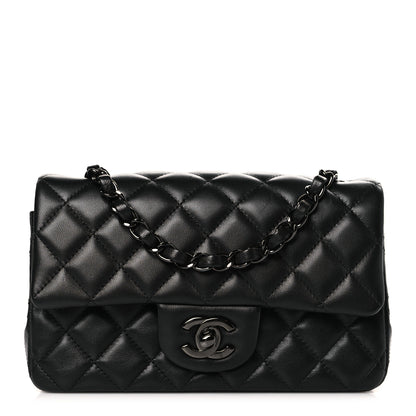 Chanel Lambskin Quilted Mini Rectangular Flap So Black 1 of 9