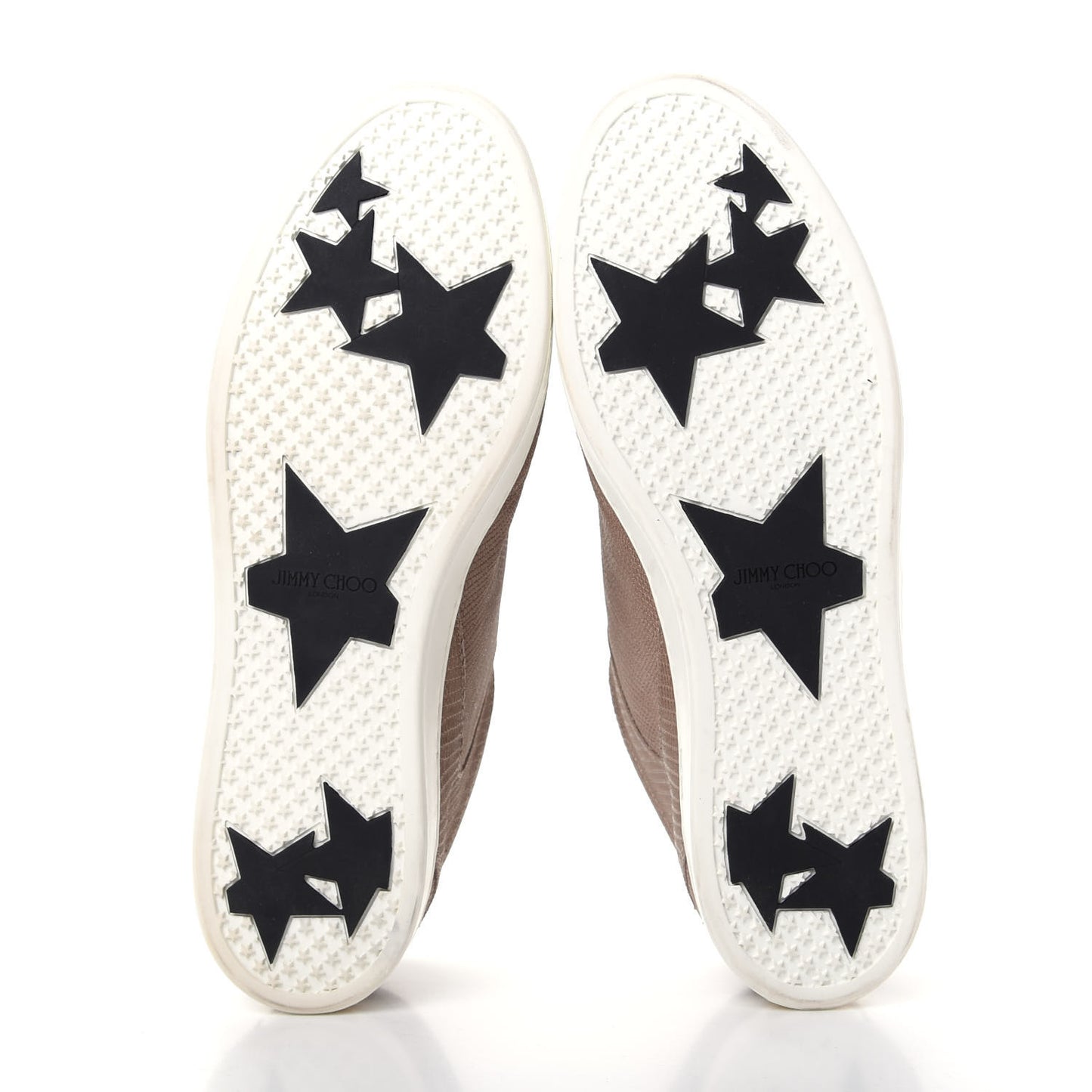 Metallic Lizard Embossed Miami Sneakers 42 Taupe