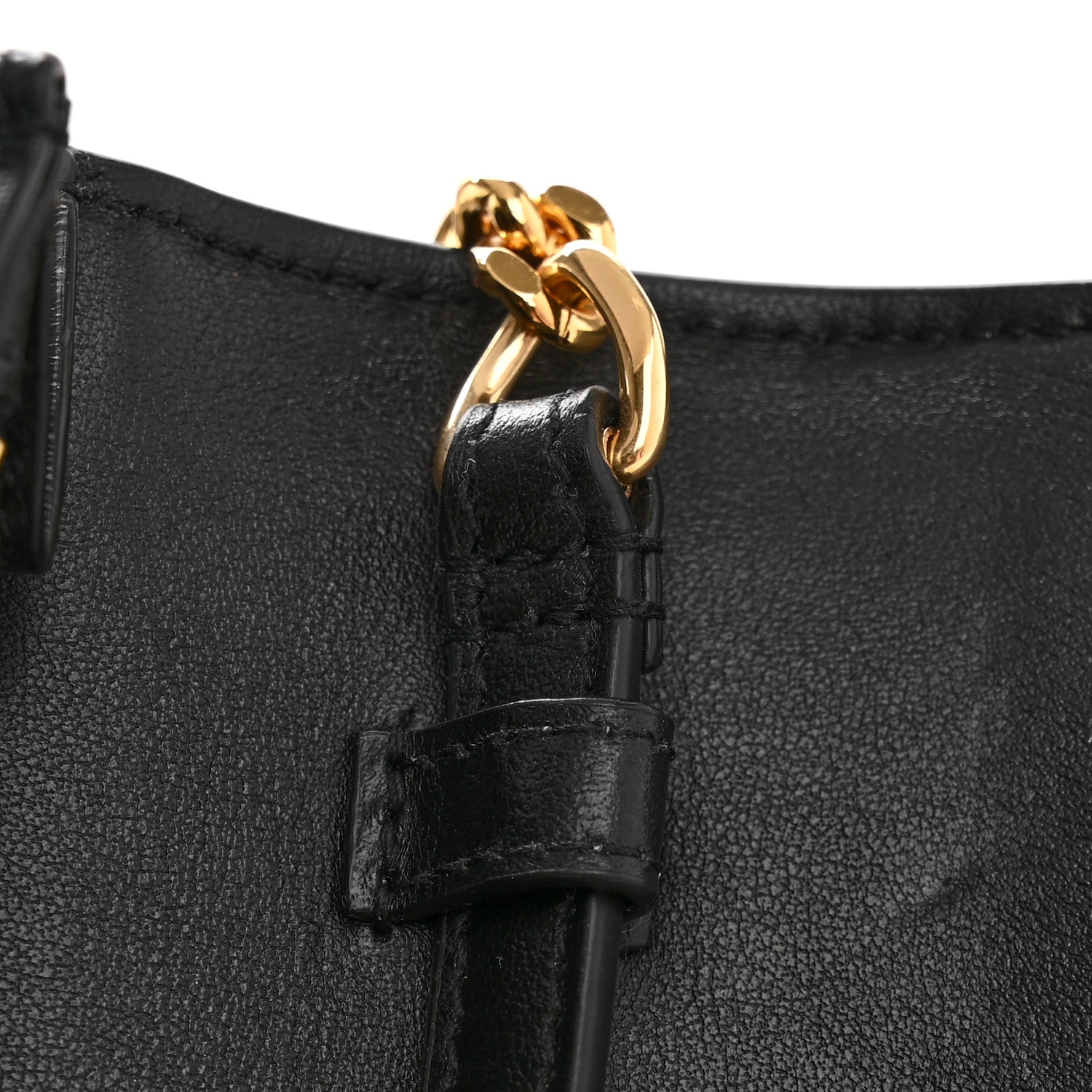 Saint Laurent Calfskin Crocodile Embossed Cassandre Wallet On Chain WOC Black 12 of 13