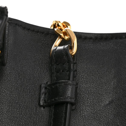 Saint Laurent Calfskin Crocodile Embossed Cassandre Wallet On Chain WOC Black 12 of 13