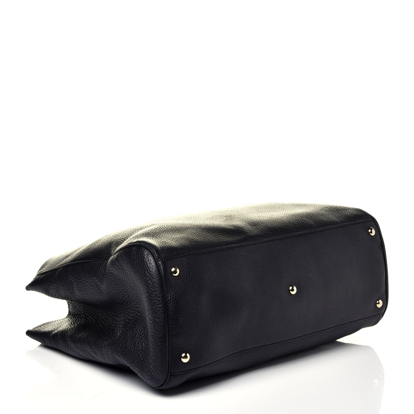 Calfskin Large Bamboo Shopper Tote Black
