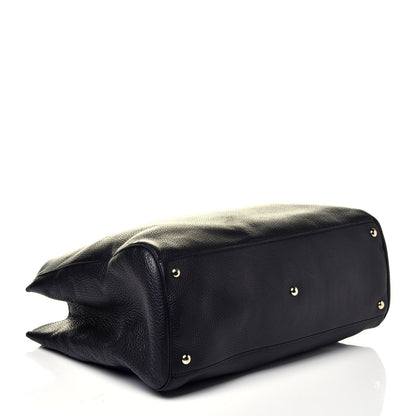 Gucci Calfskin Large Bamboo Shopper Tote Black 4 of 9