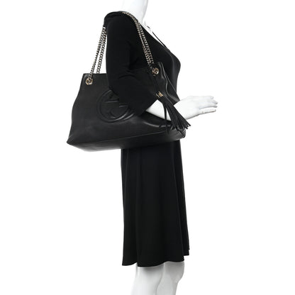 Gucci Pebbled Calfskin Medium Soho Chain Shoulder Bag Black 2 of 11