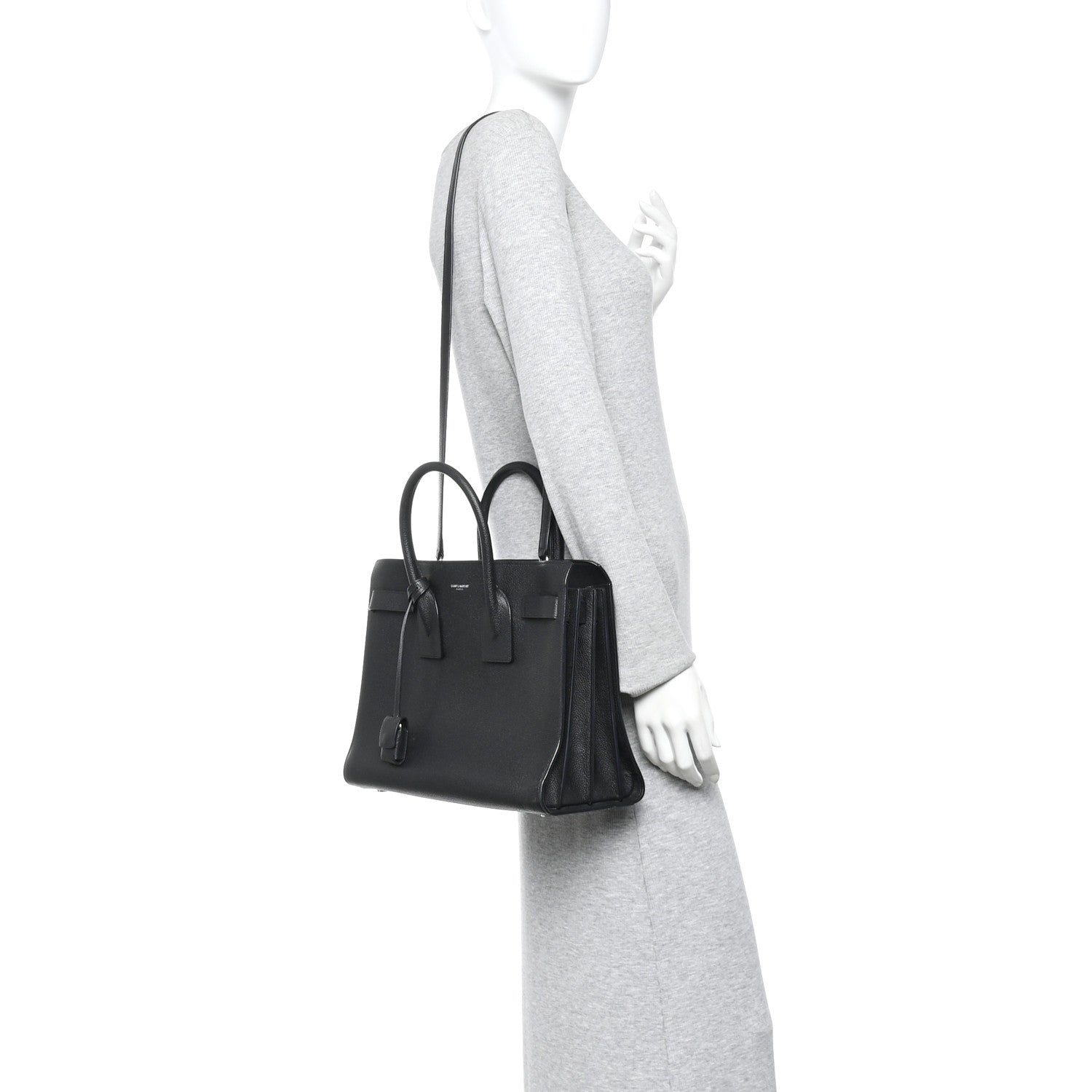 Saint Laurent Grained Calfskin Small Sac De Jour Black 2 of 9