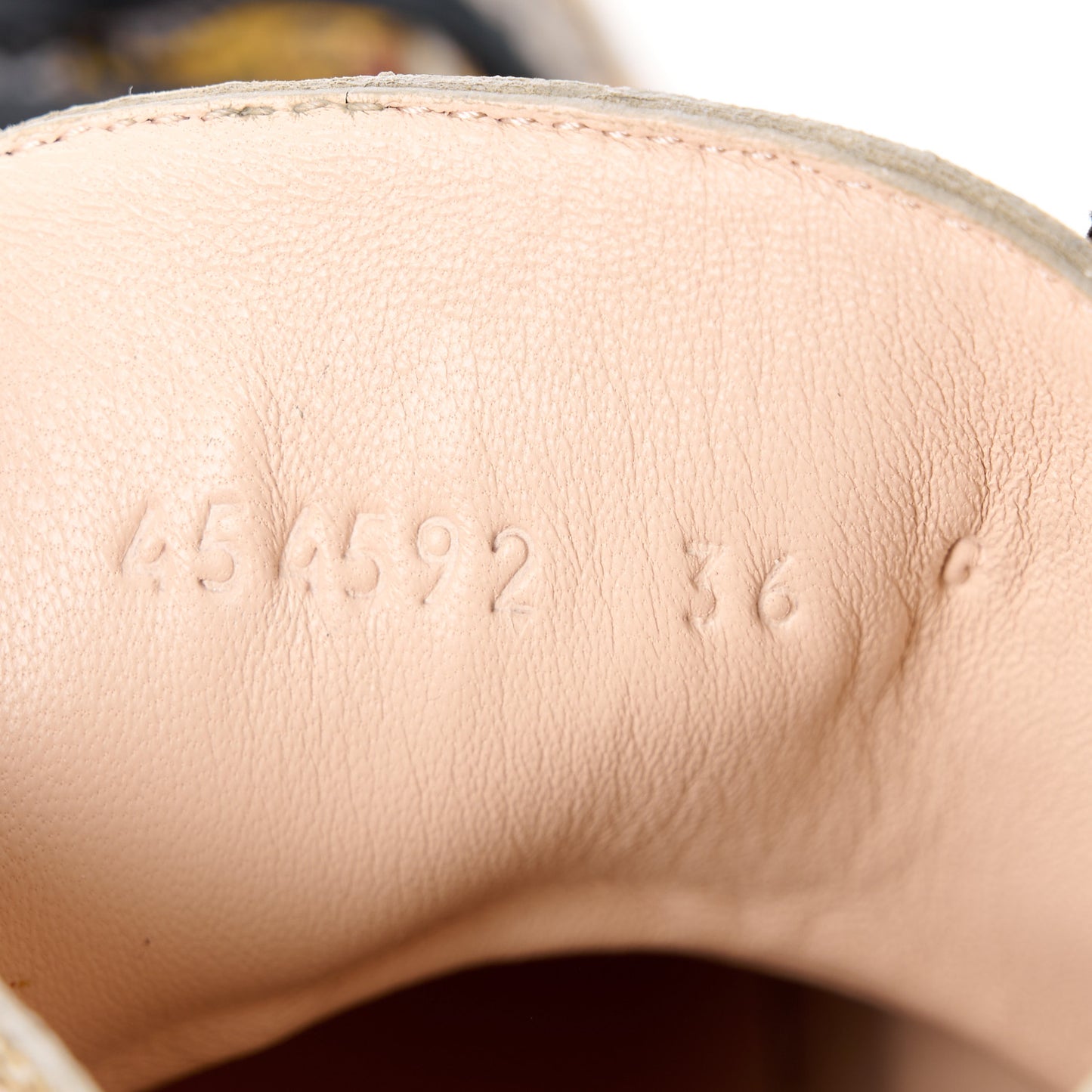 GG Supreme Monogram Bengal Pearl Womens High Top Sneakers 36 Beige Pink