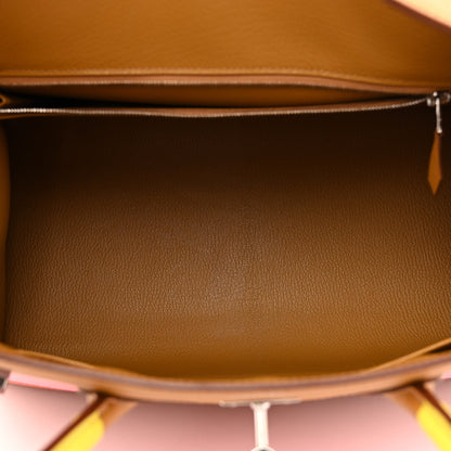 Hermes Epsom Sunrise Birkin Sellier 35 Lime Sesame Rose Confetti Terre Battue 5 of 11