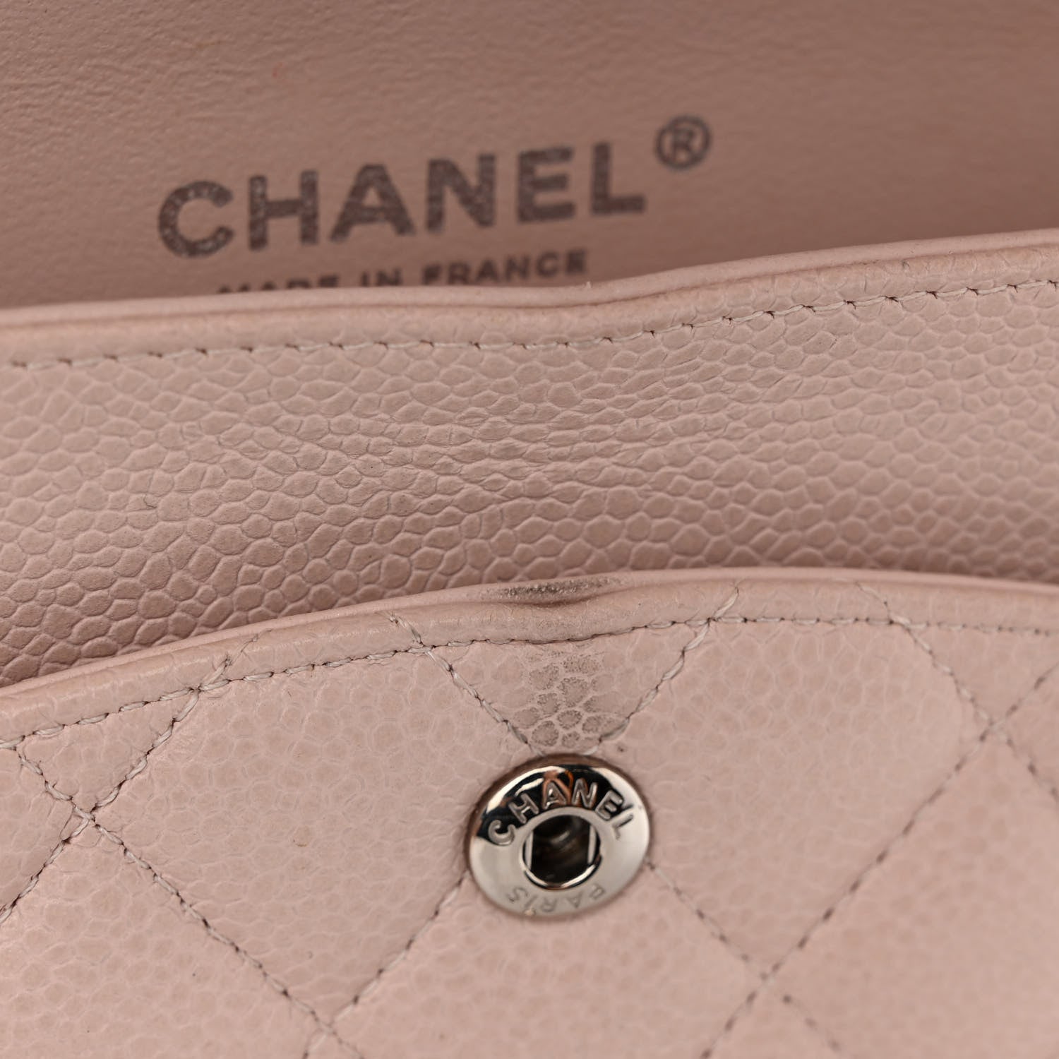 Chanel Caviar Quilted Medium Double Flap Light Pink 13 of 13