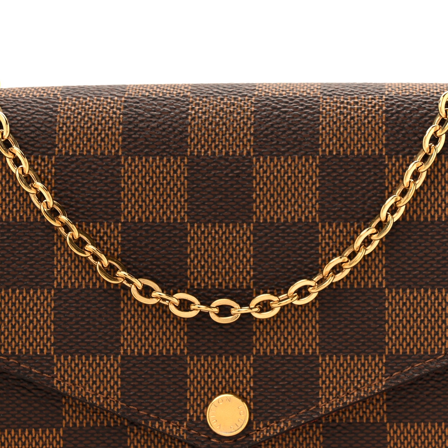 Louis Vuitton Damier Ebene Pochette Felicie Chain Wallet 10 of 14