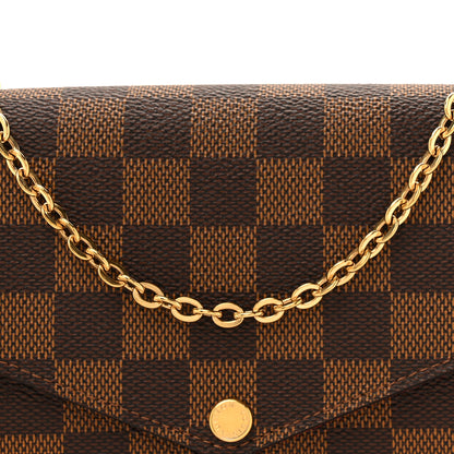 Louis Vuitton Damier Ebene Pochette Felicie Chain Wallet 10 of 14