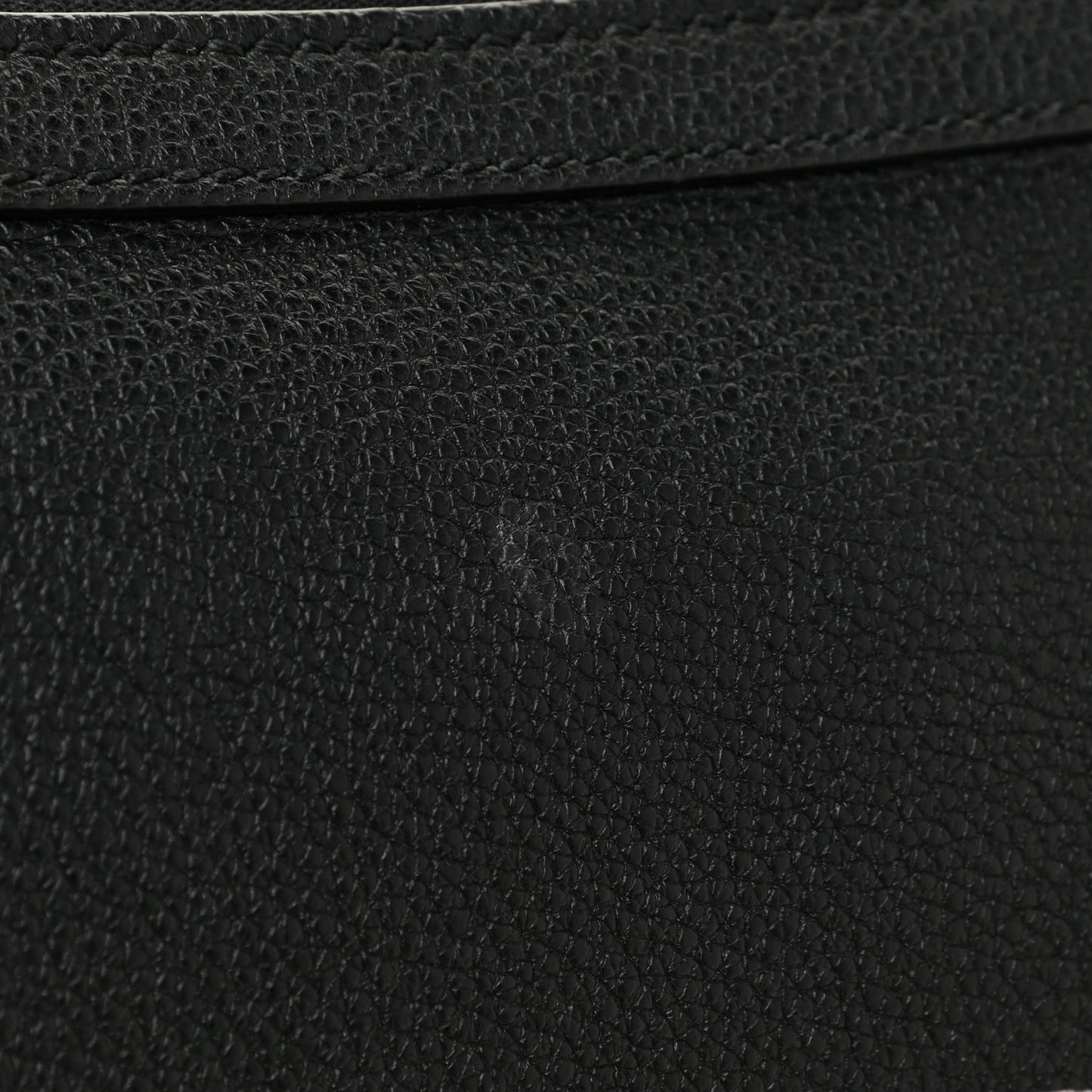 Grained Calfskin Logo Half Moon Hobo Black