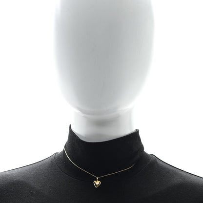 Saint Laurent Metal Heart Pendant Necklace Gold 2 of 4