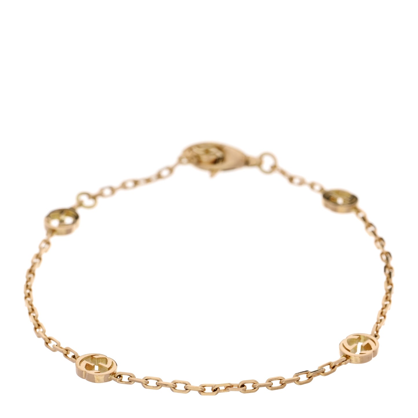 18K Yellow Gold Interlocking G Chain Bracelet