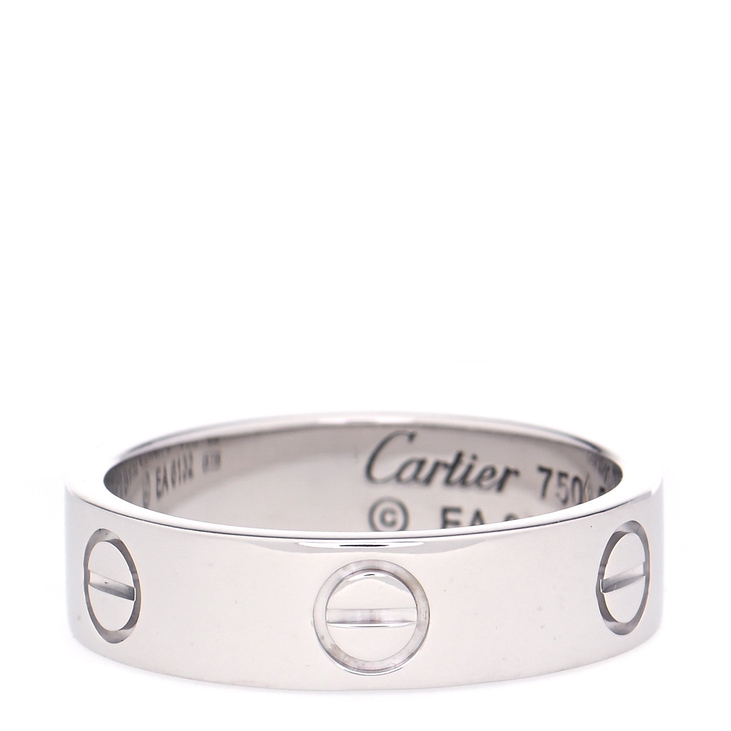 Cartier 18K White Gold 5.5mm LOVE Ring 56 7.5 1 of 5