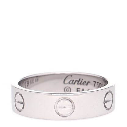 Cartier 18K White Gold 5.5mm LOVE Ring 56 7.5 1 of 5