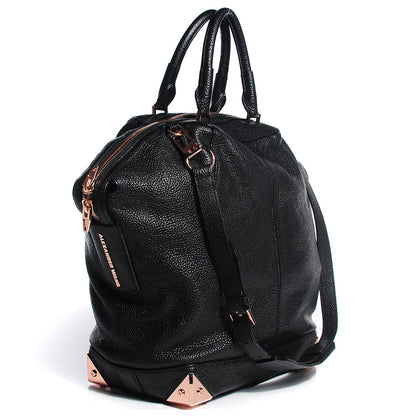 Alexander Wang Pebbled Calfskin Large Emile Black Rose Gold Hardware 3 of 10