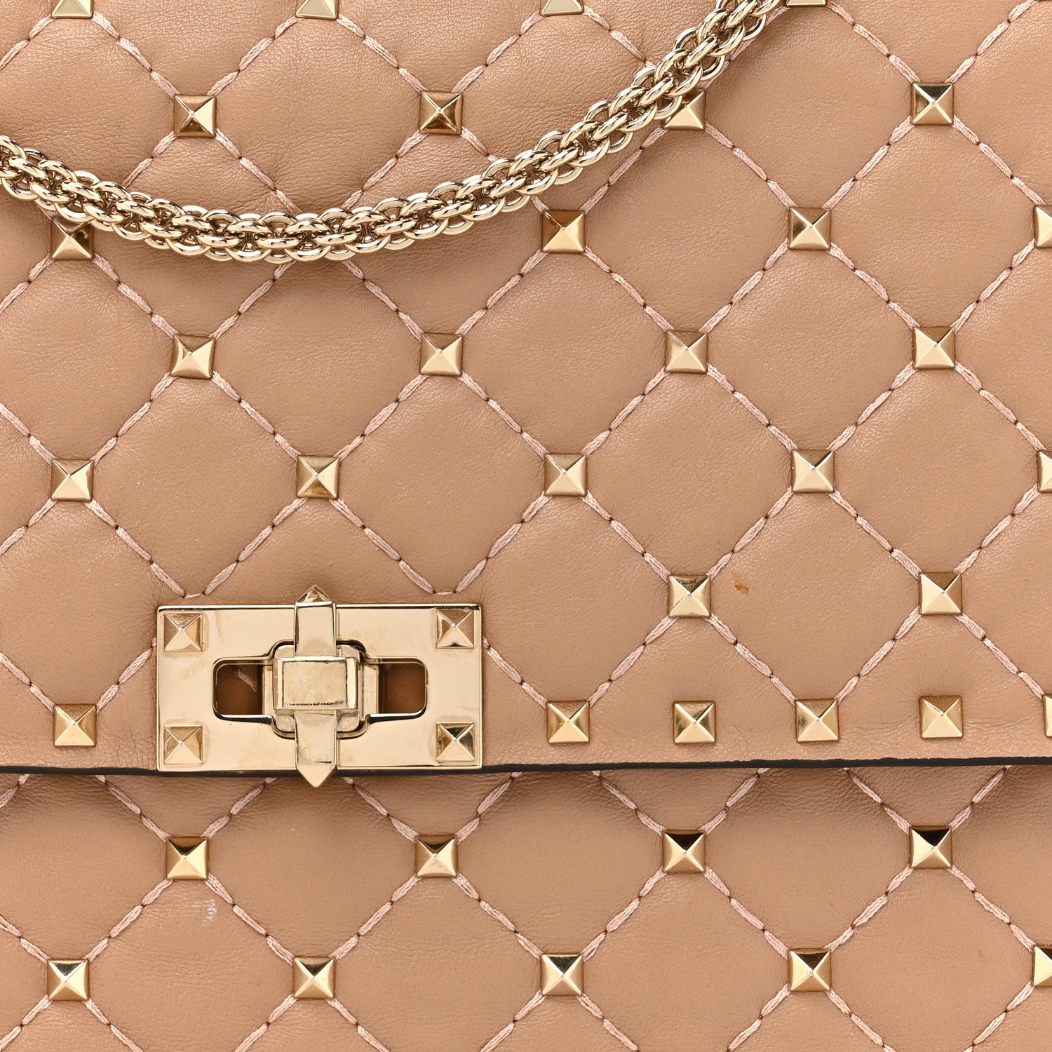 Valentino Garavani Nappa Large Rockstud Spike Shoulder Bag Soft Noisette 7 of 13