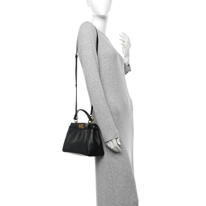 Fendi Nappa Mini Peekaboo Iconic Satchel Black 2 of 13