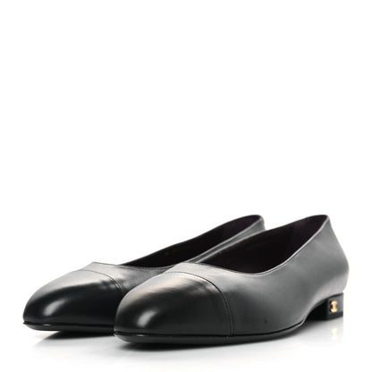 Chanel Lambskin Cap Toe Ballerina Flats 40.5 Black 3 of 11