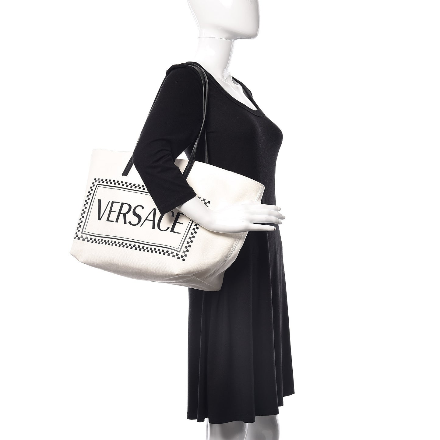 Canvas Logo Tote Black White