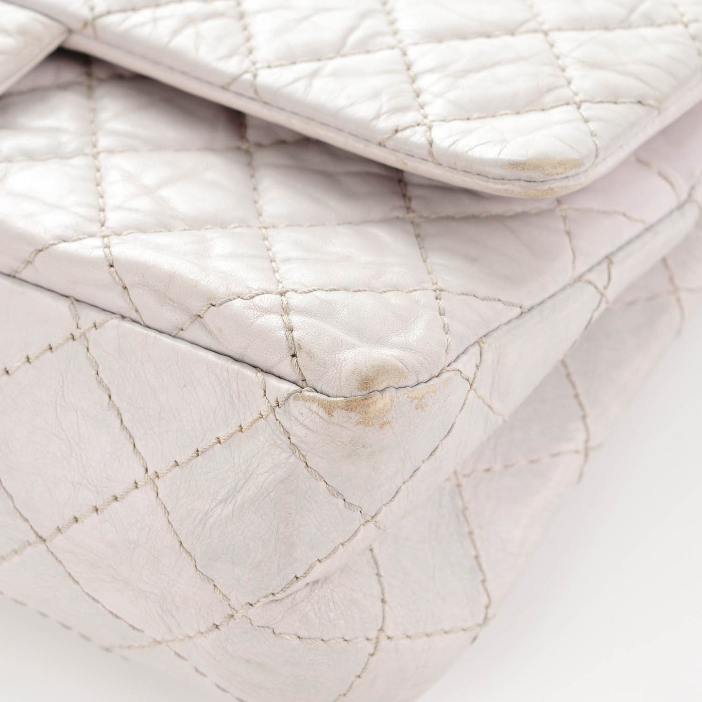 Aged Calfskin 2.55 Reissue 225 Flap Light Grey