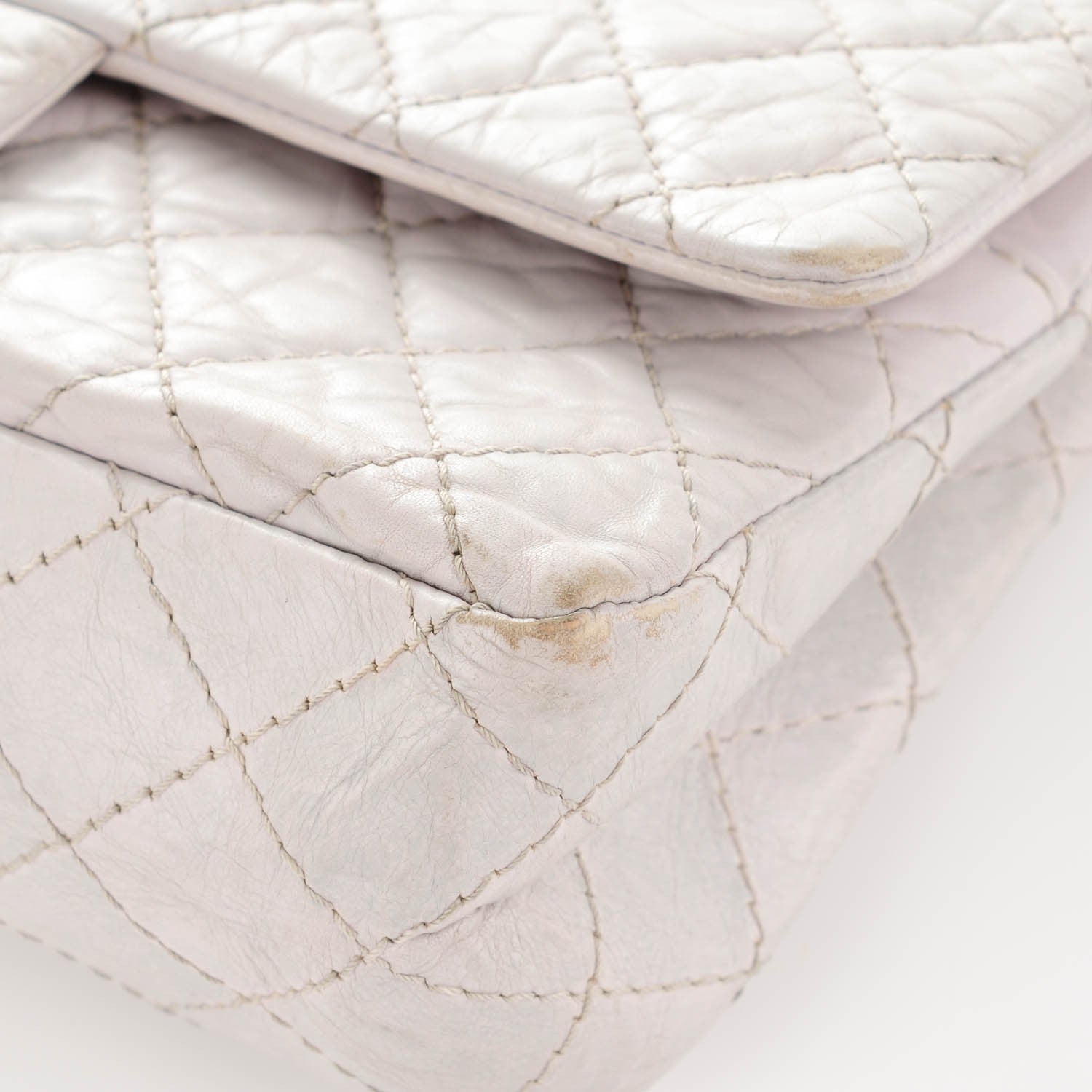 Chanel Aged Calfskin 2.55 Reissue 225 Flap Light Grey 8 of 11