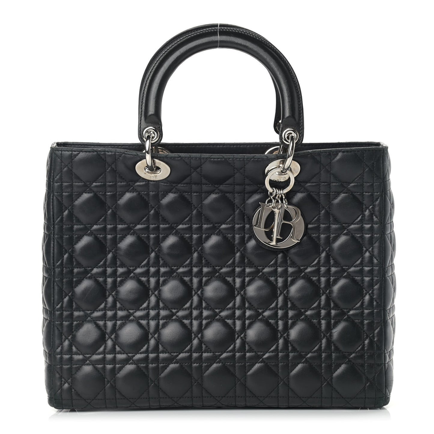 Lambskin Cannage Large Lady Dior Black