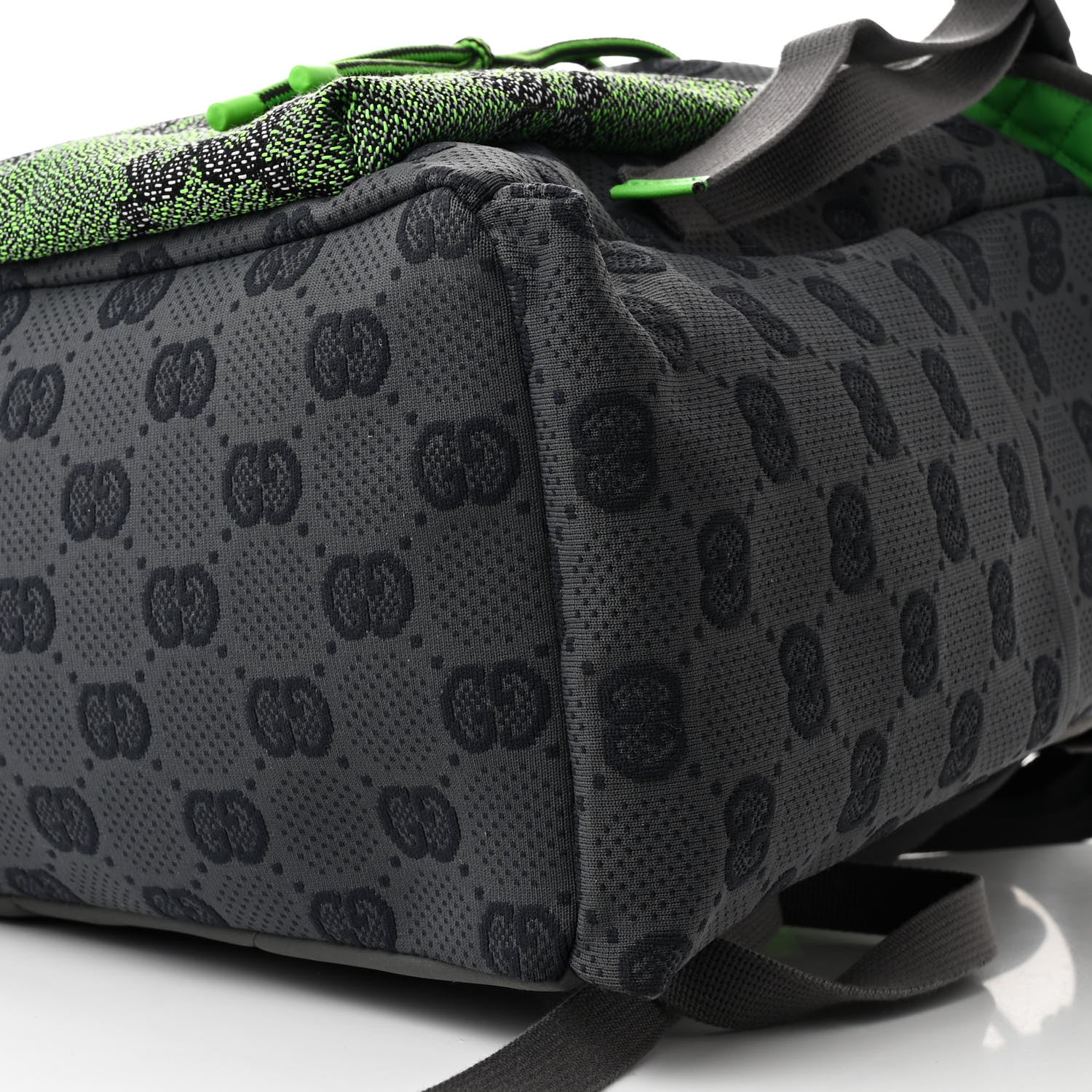 Gucci Jersey GG Monogram All Over Pan Sport Double Buckle Backpack Grey Green Multicolor 10 of 10