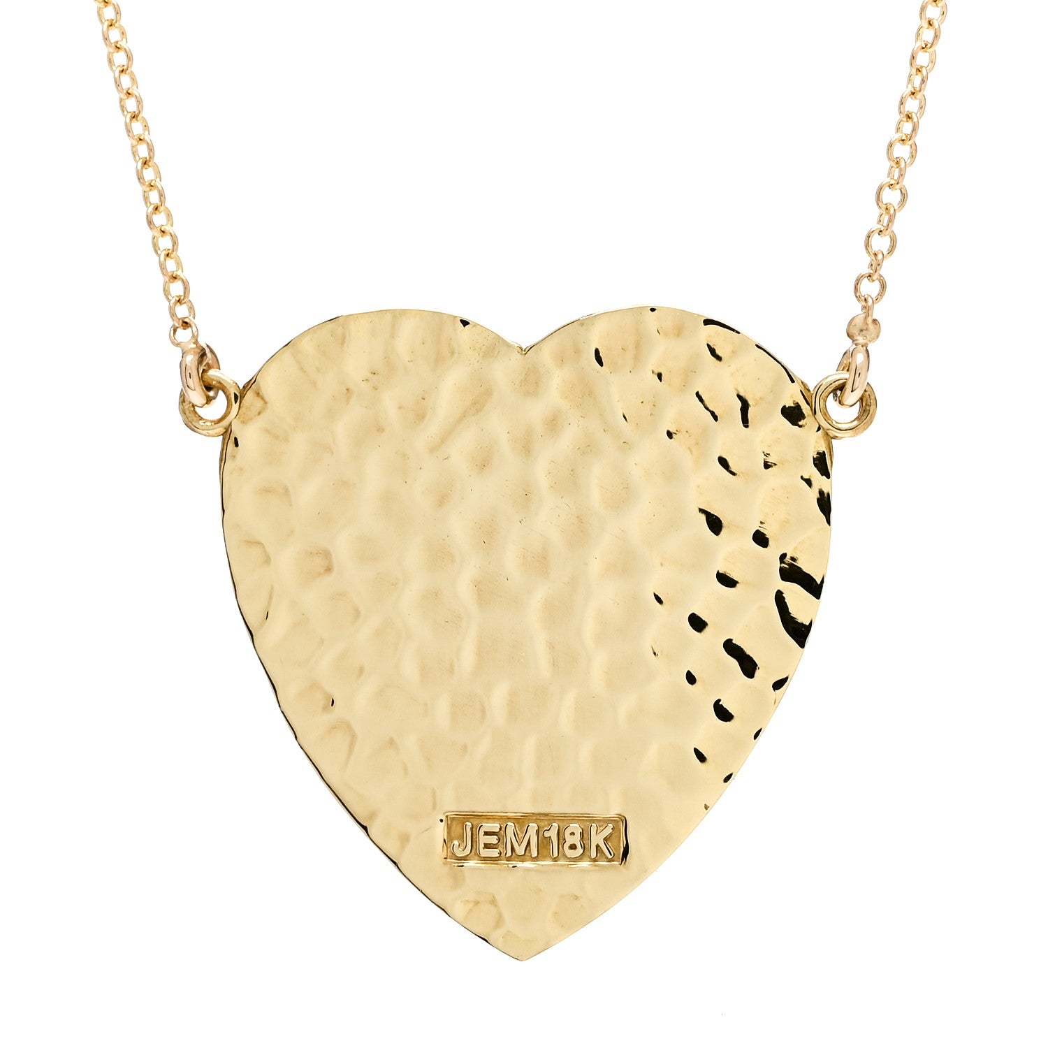Jennifer Meyer 18K Yellow Gold Hammered Heart Pendant Necklace 6 of 7