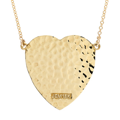 Jennifer Meyer 18K Yellow Gold Hammered Heart Pendant Necklace 6 of 7