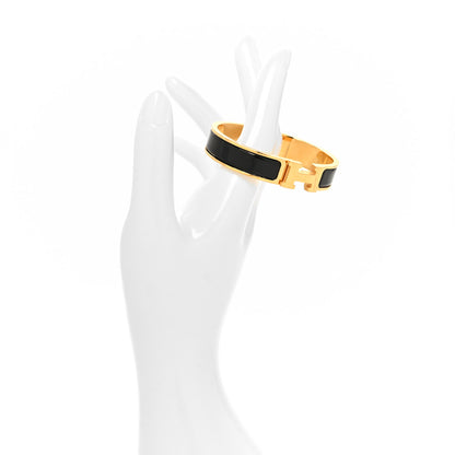 Hermes Enamel Narrow Clic Clac H Bracelet GM Black 2 of 5