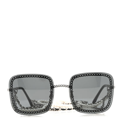 Chanel Square Chain Sunglasses 4244 Silver 2 of 8