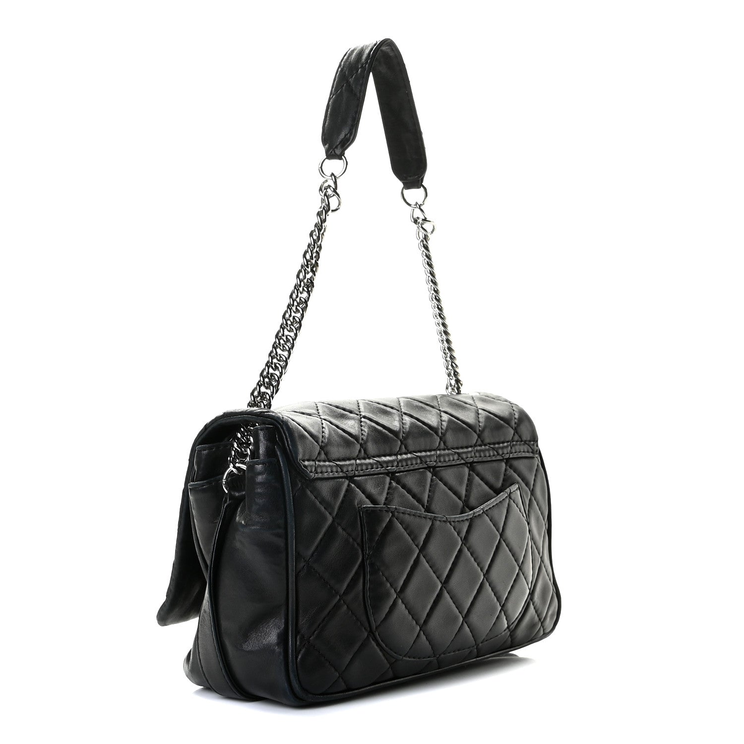 Chanel Lambskin Quilted Single Flap Black 2 of 9