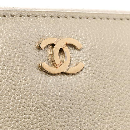 Chanel Caviar Iridescent Calfskin Long Duo Zip Around Wallet Light Gold Black 13 of 13