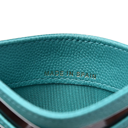 Chanel Caviar Quilted Card Holder Turquoise 7 of 9