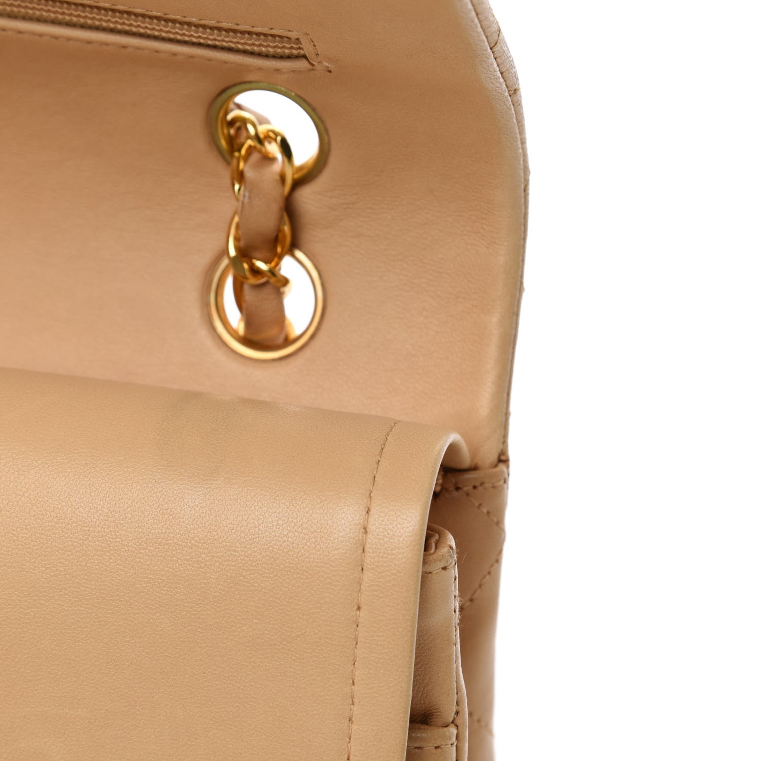 Chanel Lambskin Quilted Small Double Flap Beige 12 of 16