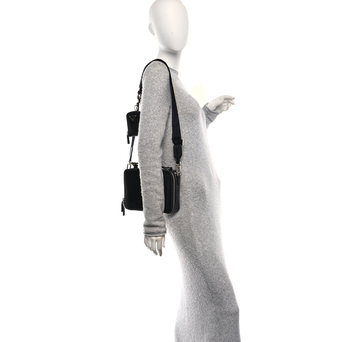 Spazzolato Medium Brique Crossbody Bag Black