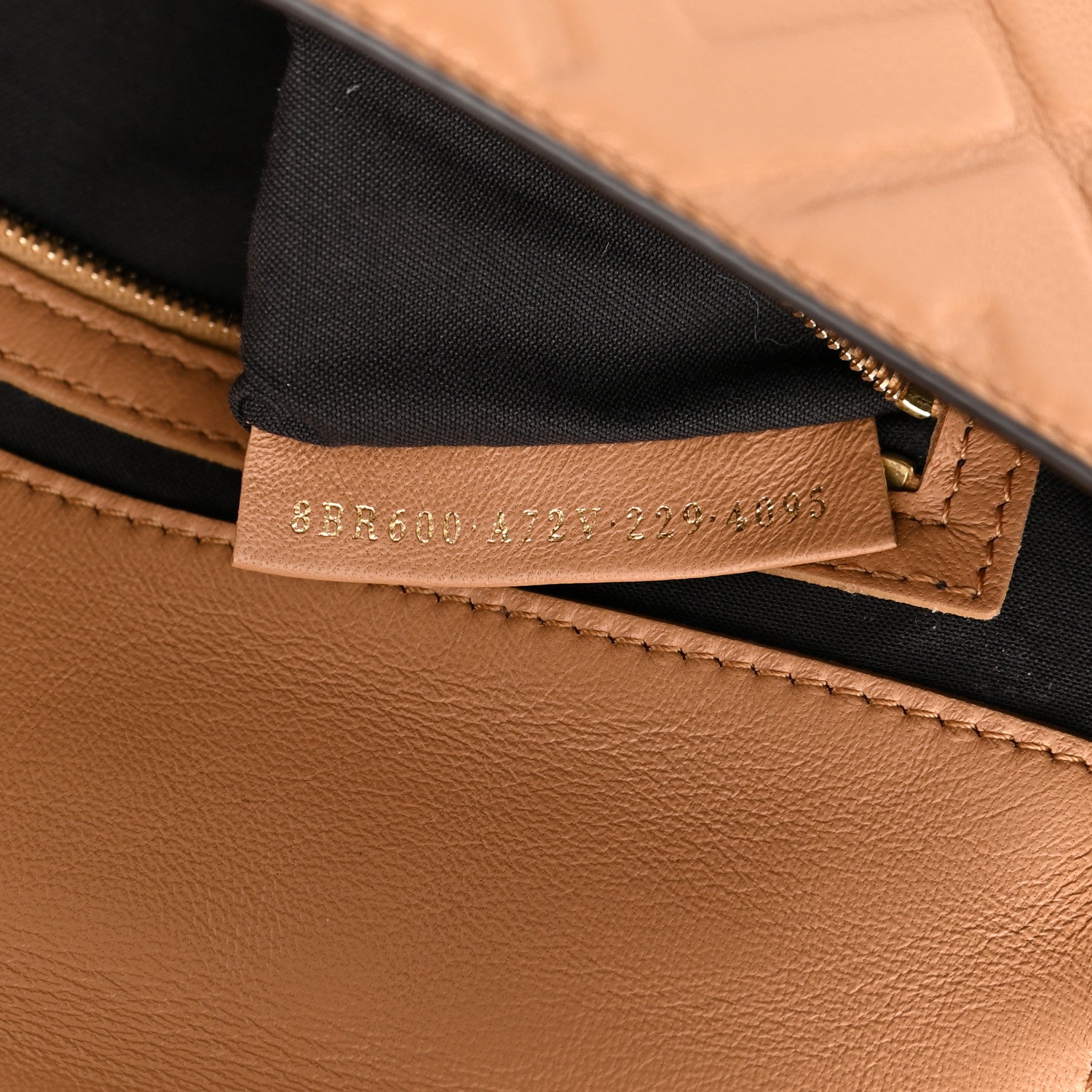 Fendi Nappa FF 1974 Embossed Baguette Miele Scuro 7 of 11