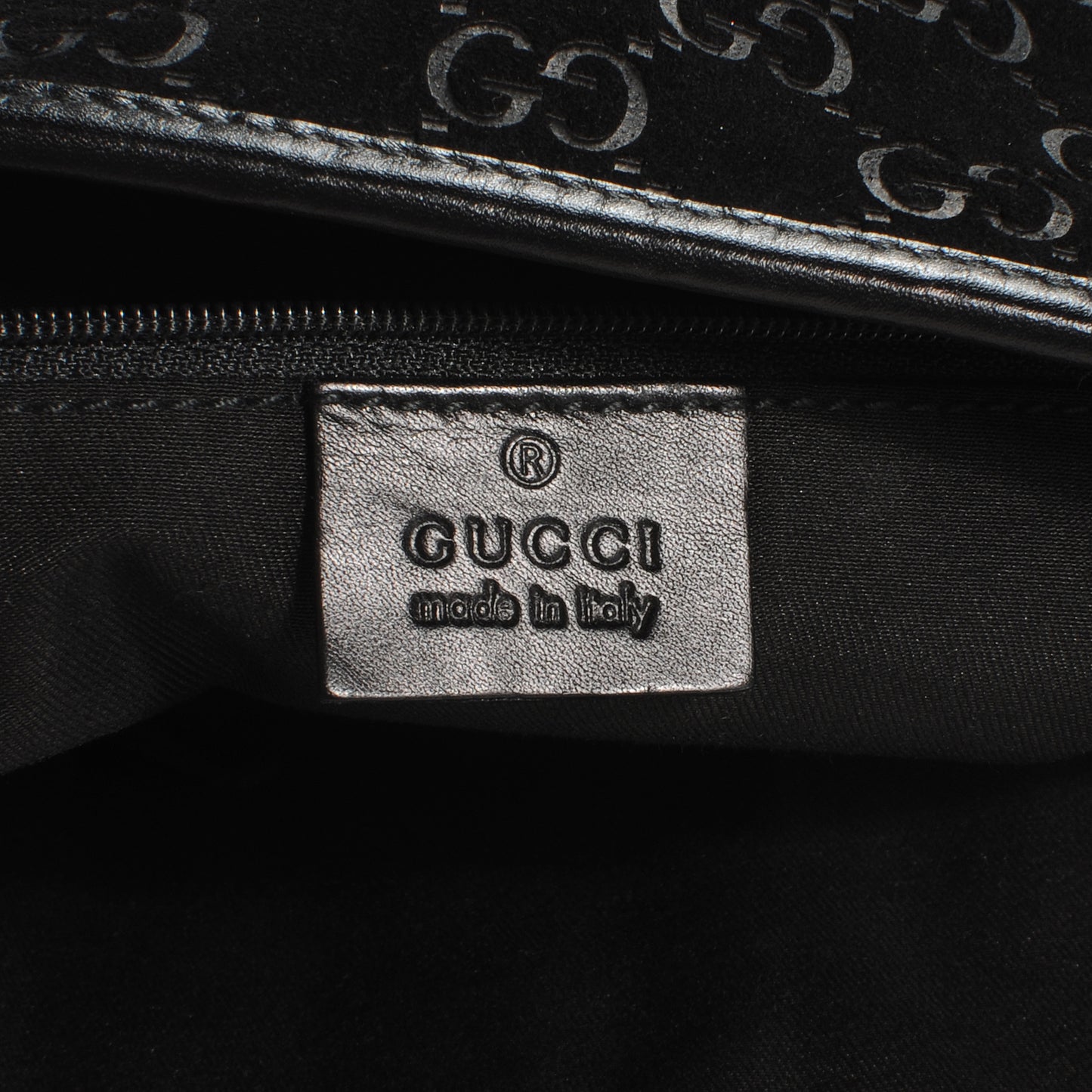 Guccissima Suede Tote Black
