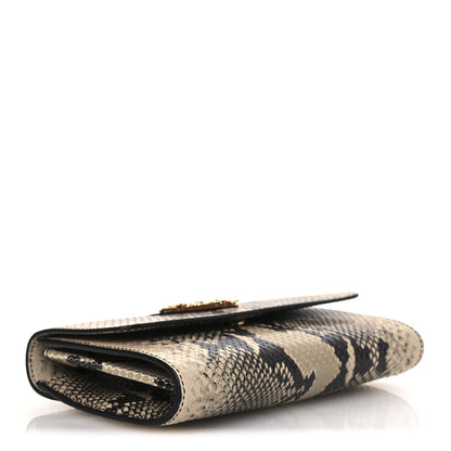 Versace Snakeskin Virtus Wallet On Chain Beige Black 4 of 10